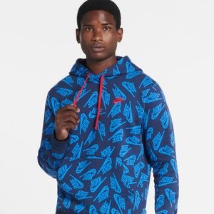 💕NWT💕 Nike NSW ALL OVER PRINT PULLOVER HOODIE Men Size M